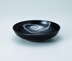雲竜黒マット21cm麺皿